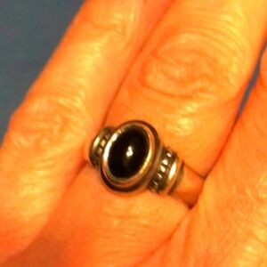 Classic Black Stone Silver Ring Retired  James Avery